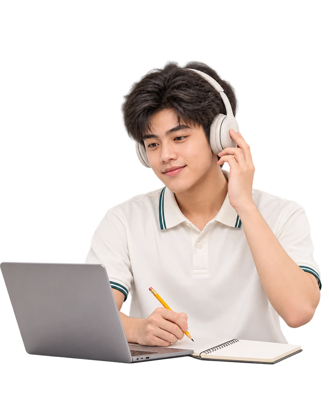 Học sinh luyện kỹ năng Listening với tai nghe